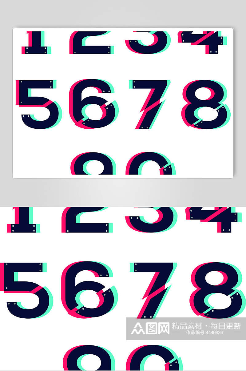 创意时尚字母数字矢量素材素材