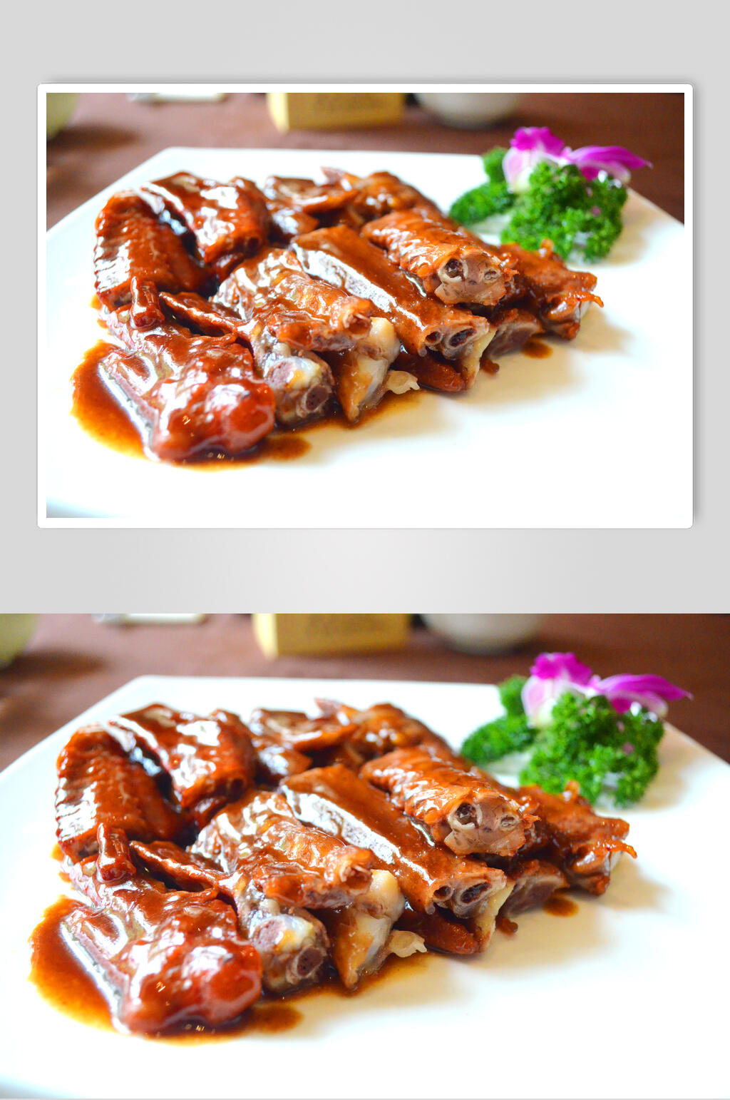 卤汁白瓷盘肉块儿卤味卤水美食图片素材