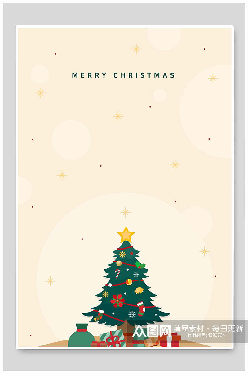 圣诞树圣诞节手机海报背景素材