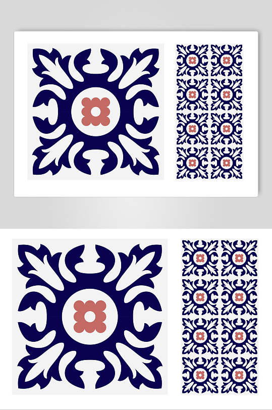 正方形装饰花纹矢量素材