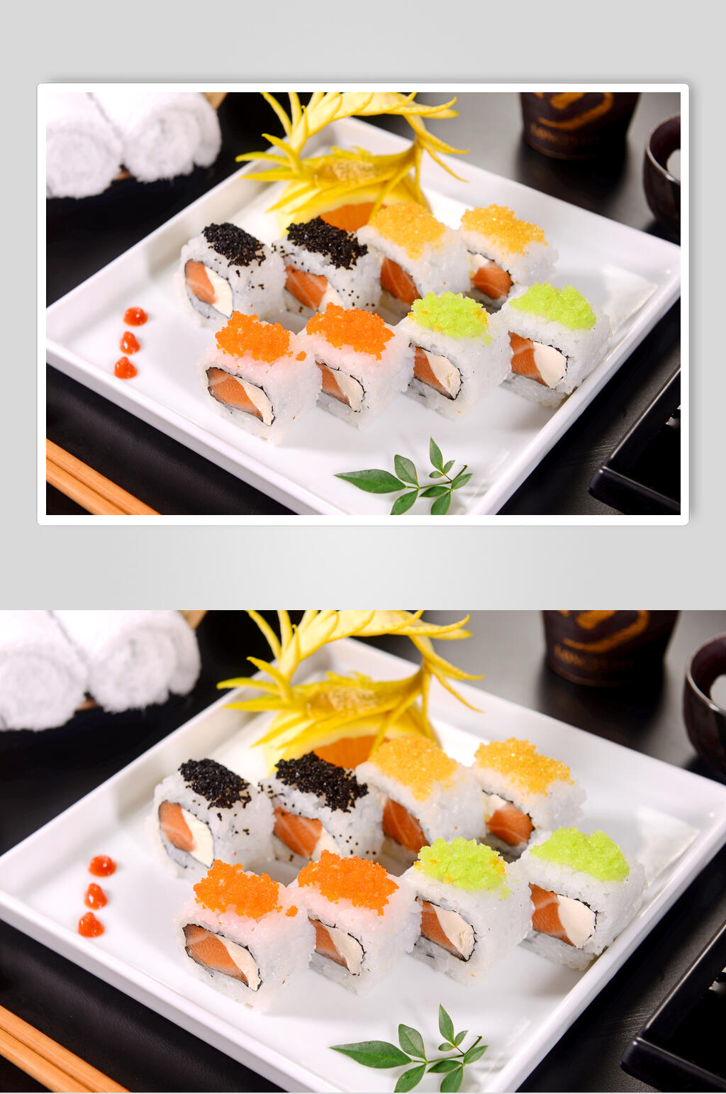 日料鱼子酱海鲜实拍图片素材
