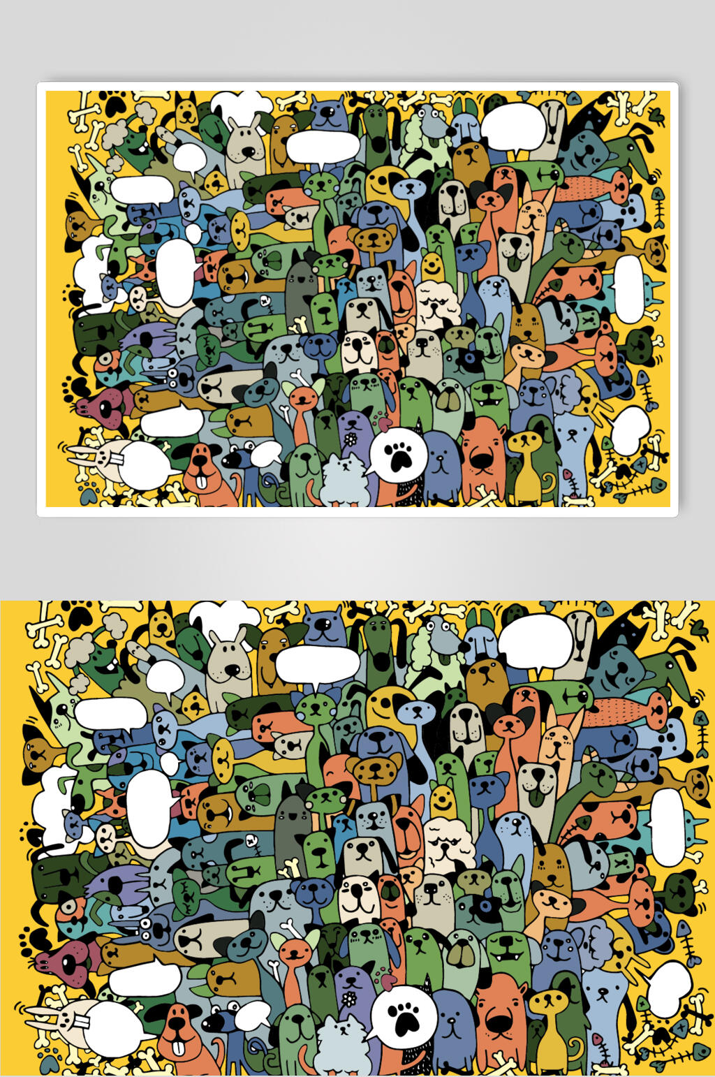 长椅儿童涂鸦插画素材素材