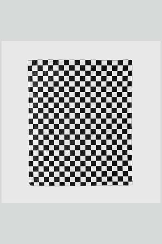 方格线条长方形黑白色毛毯样机