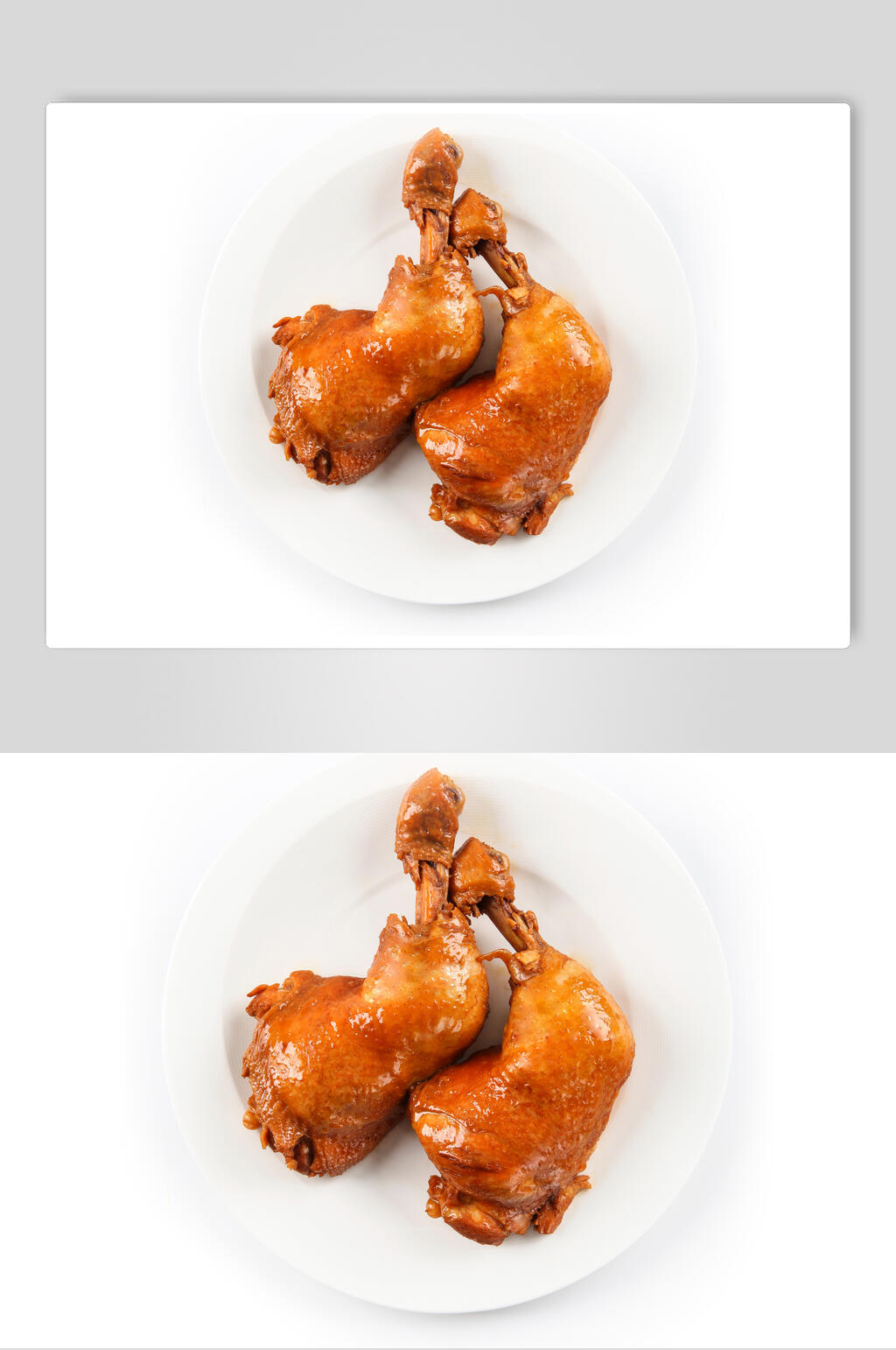 两根美味油亮鸭腿美食高清图片素材
