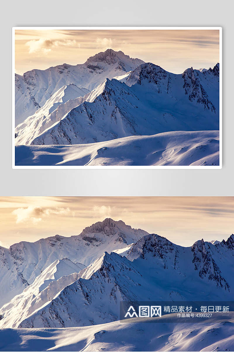 山峰日光雪山雪景摄影图片素材