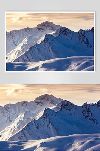 山峰日光雪山雪景摄影图片