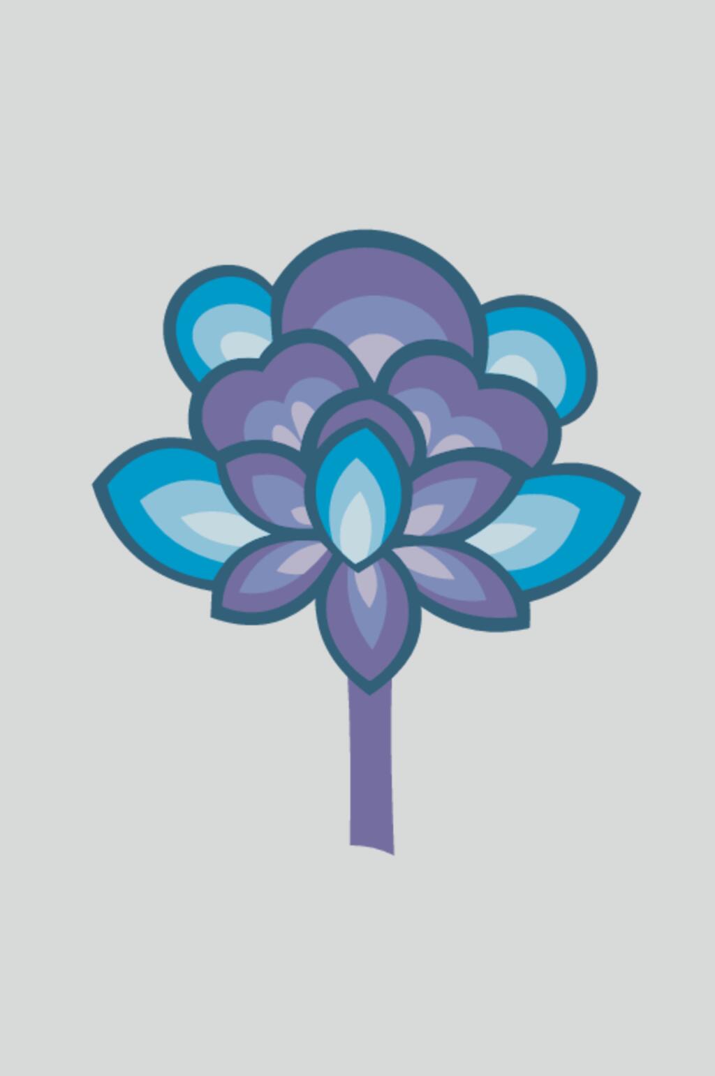 蓝紫简约清新花朵敦煌仙女矢量素材素材