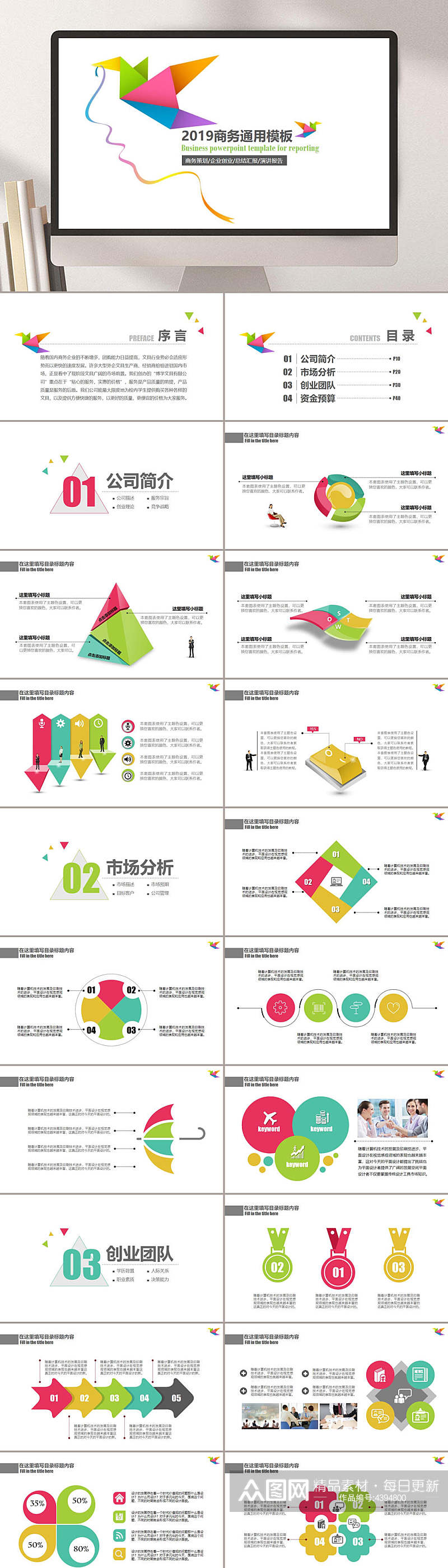 白色极简商业报告总结PPT素材