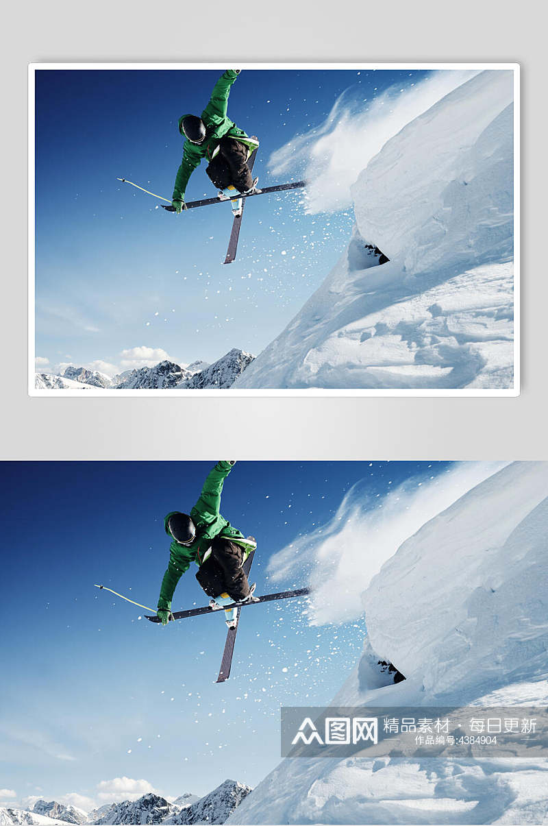 运动极限滑雪图片素材