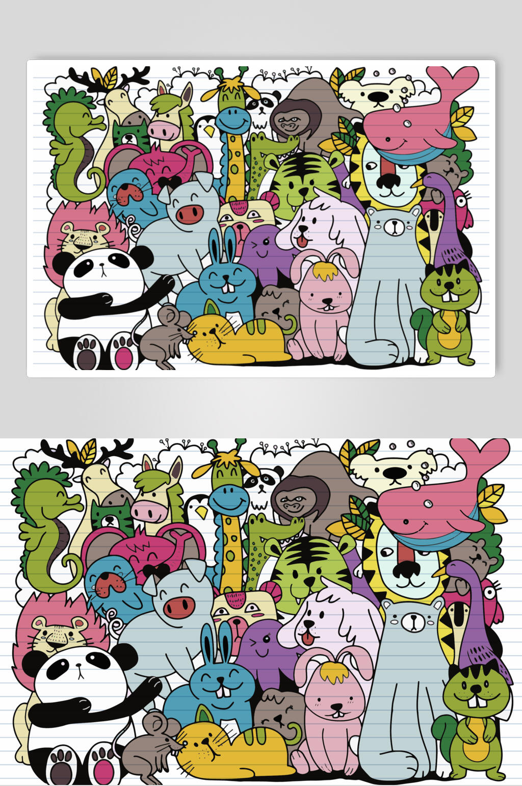兔子儿童涂鸦插画素材素材