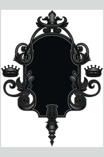 黑色灯窗维多利亚装饰框矢量素材