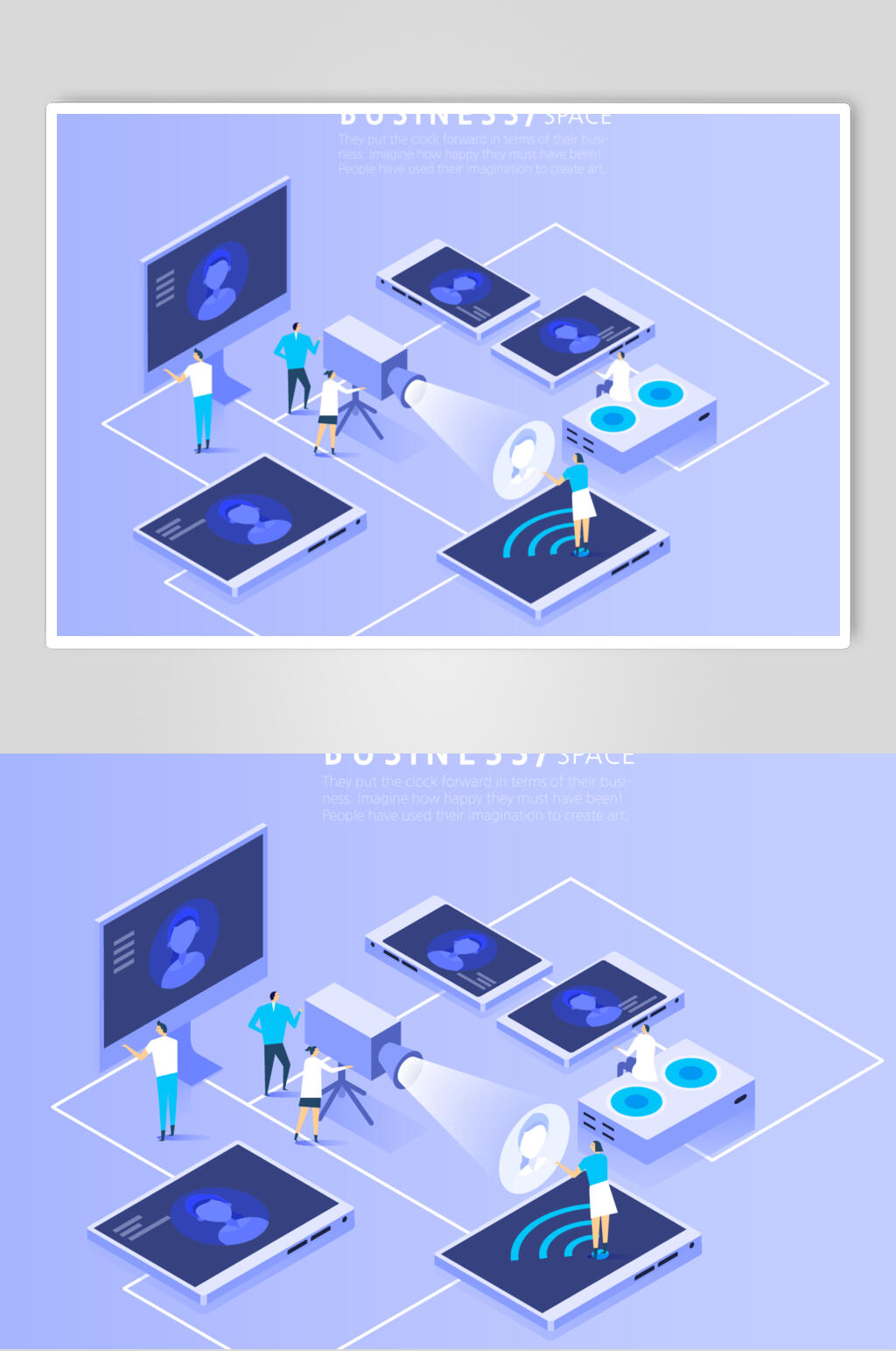 创新网络科技插画矢量素材素材
