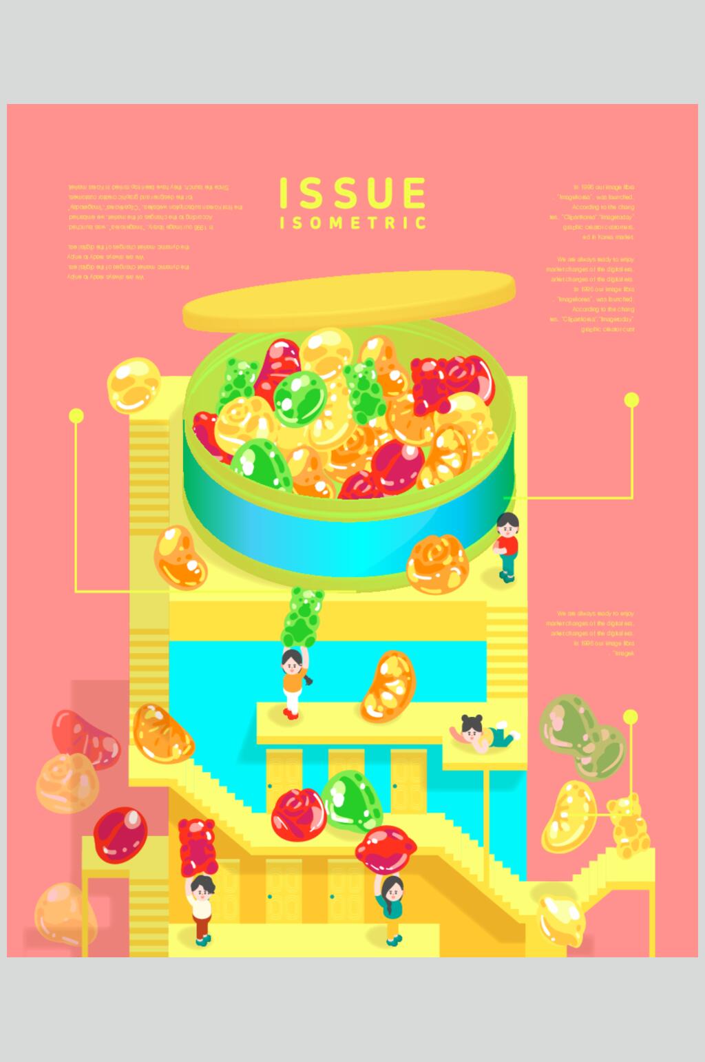 竖版美食生活矢量插画素材素材