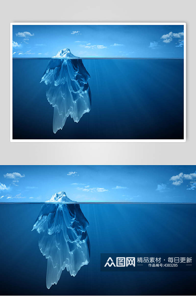 深蓝色浮冰冰川冰雪风景图片素材