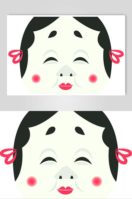 日式卡通面具矢量素材