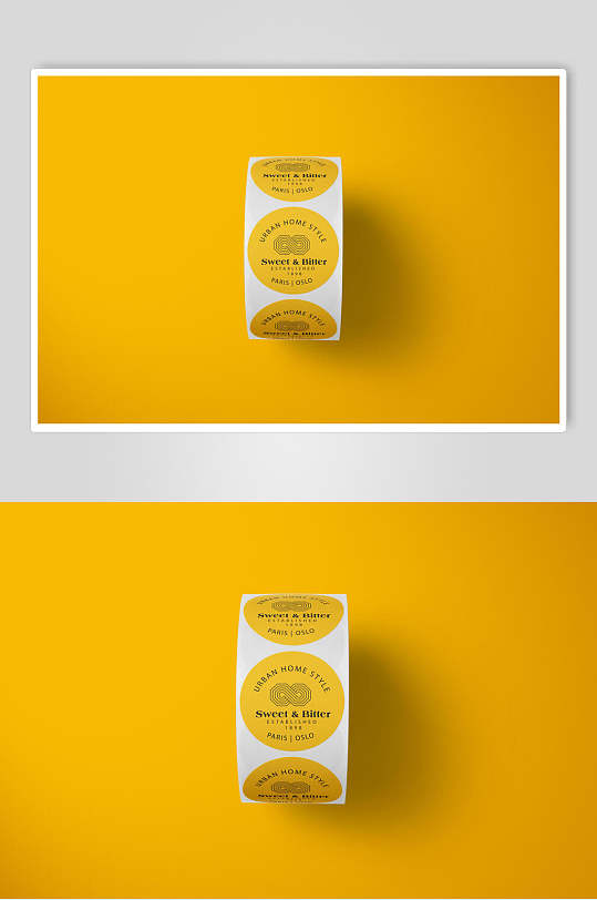 黄色不干胶贴纸样机