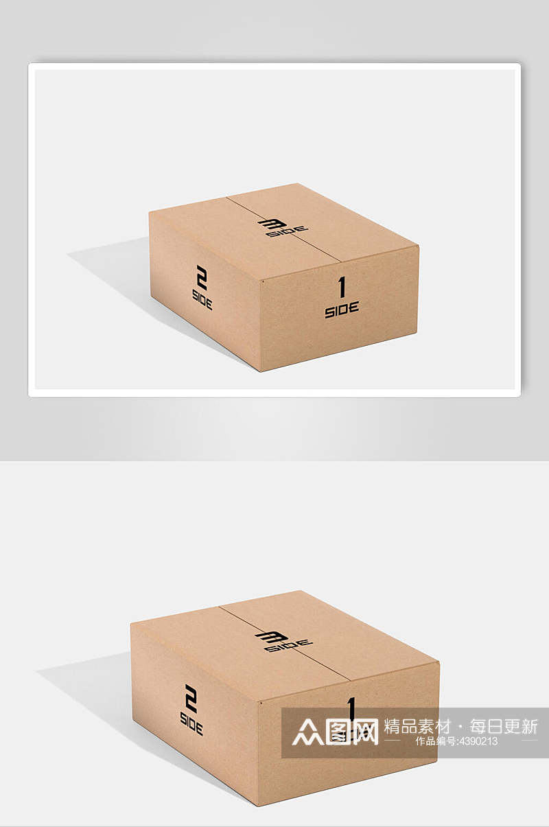 数字英文字母立体纸盒包装盒样机素材