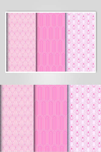 粉色系列中国风纹饰矢量素材