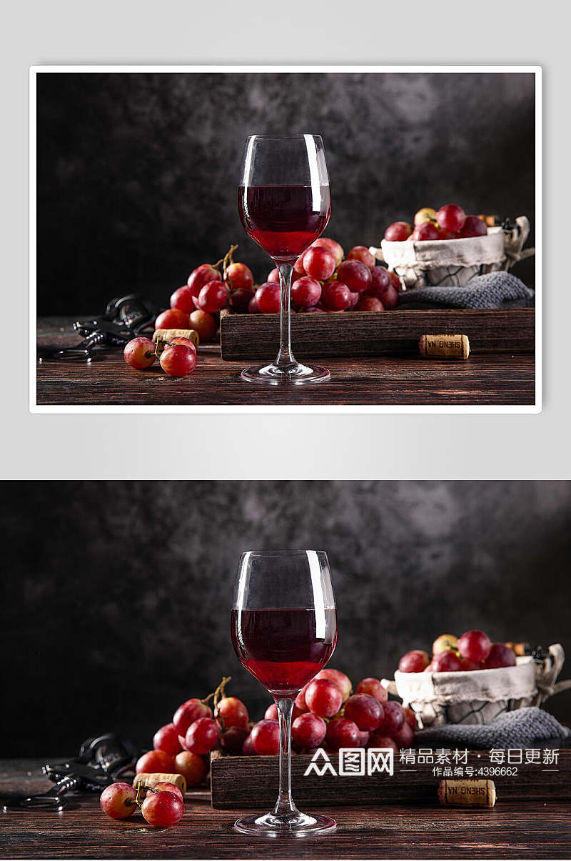 红葡萄高脚杯红酒摄影图片素材