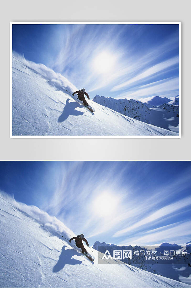 极限实景滑雪图片素材