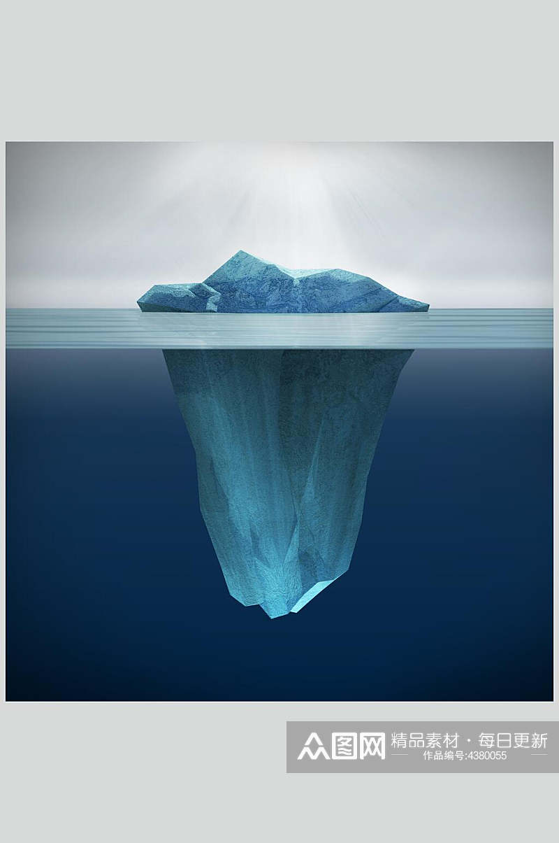水下冰山冰川冰雪风景图片素材