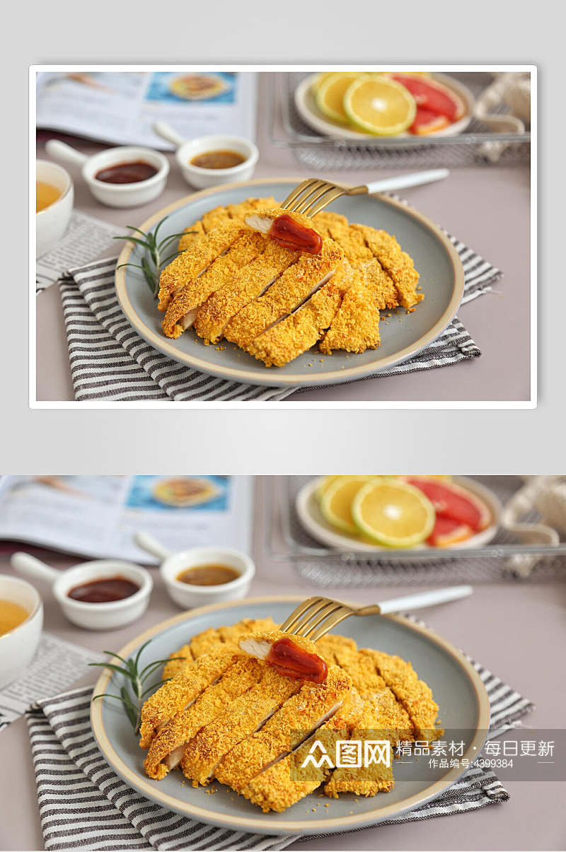金黄切条鸡排韩式炸鸡图片素材