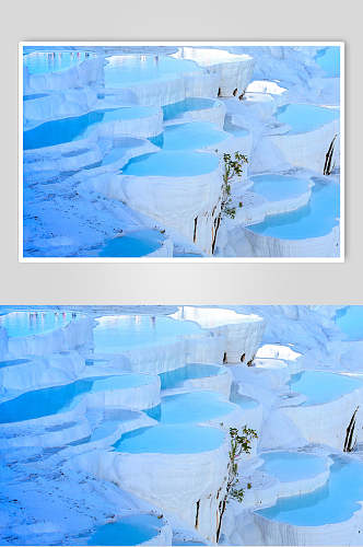 蓝白色奇特冰川冰雪风景图片