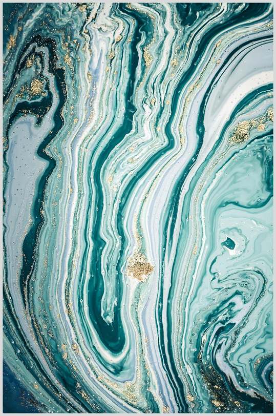 青白色扭曲液态艺术油彩大理石图片