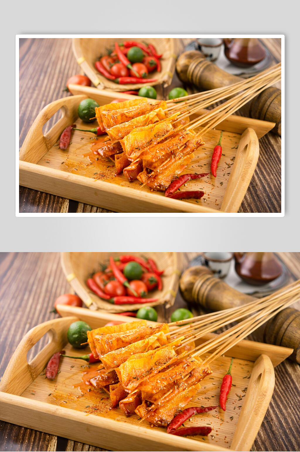 创意腐竹辣椒烧烤美食高清图片素材