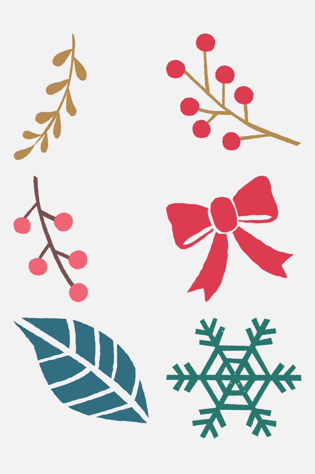 雪花蝴蝶结儿童卡通圣诞图案免抠素材素材