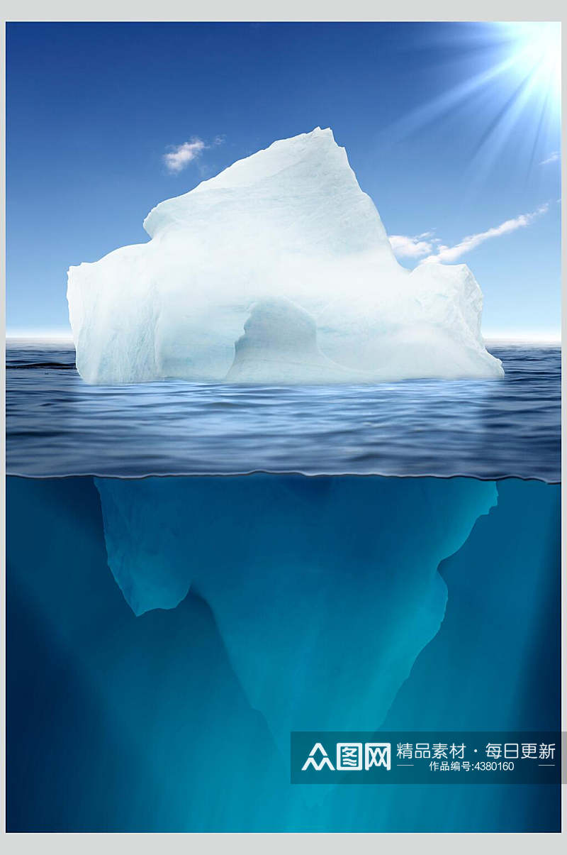 冰山一角冰川冰雪风景图片素材