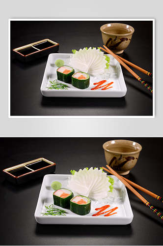 海苔蔬菜寿司摄影美食图片