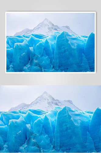 蓝色冰川冰雪风景图片