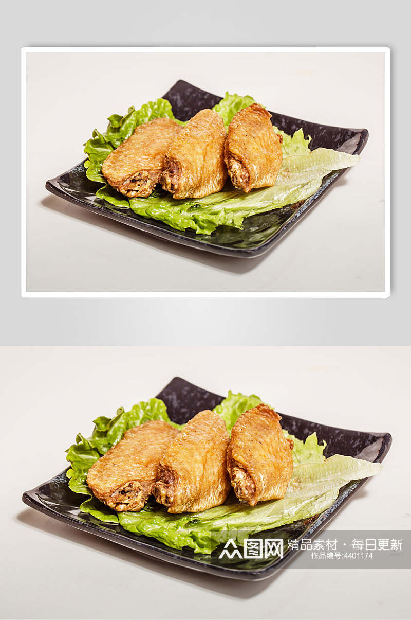 烧烤奥尔良鸡翅中韩式炸鸡图片素材