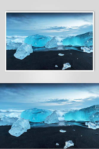 冰块儿深色海洋冰川冰雪风景图片