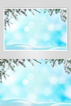 蓝色冬季雪景高清图片