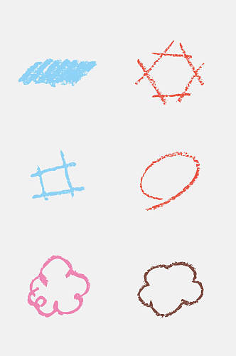 云朵儿童蜡笔涂鸦免抠素材