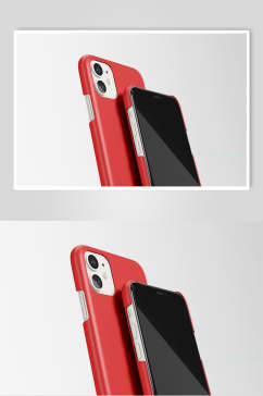 黑红简约时尚苹果手机壳贴图样机
