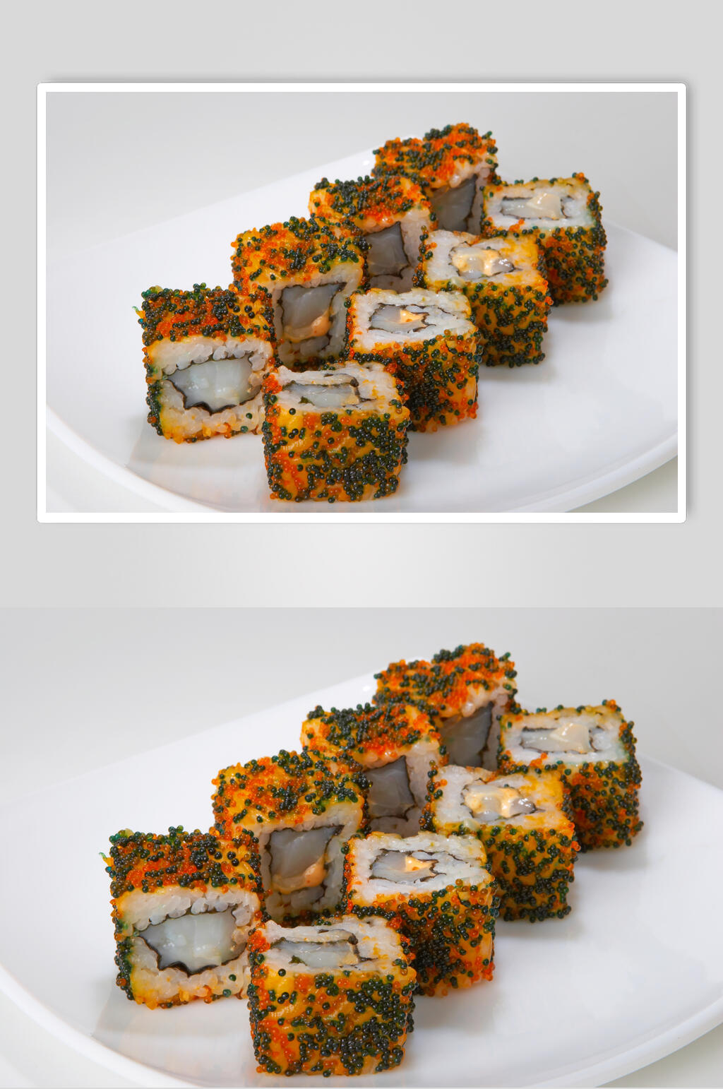 芝麻鱼肉寿司摄影美食图片素材