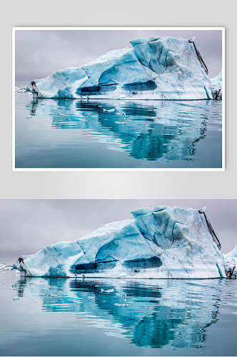 海面浮冰冰川冰雪风景图片