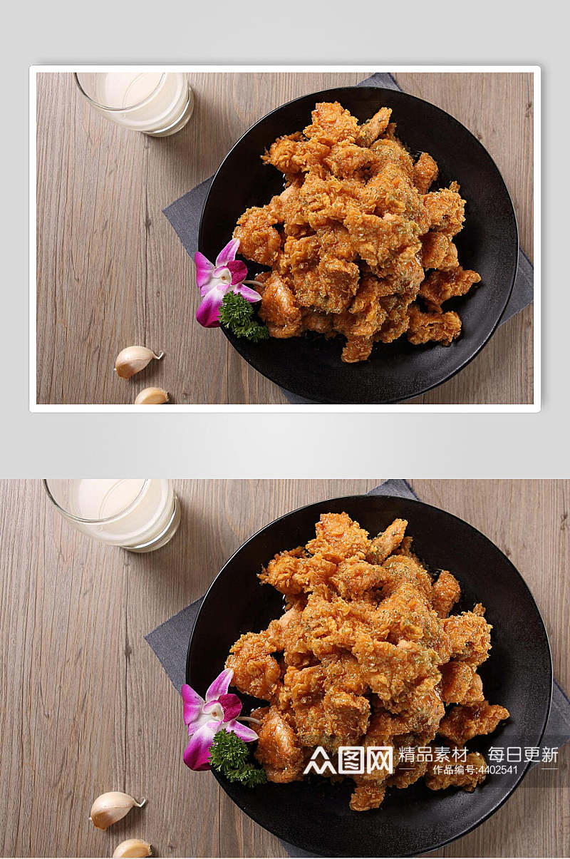 韩式鸡块炸鸡摄影图素材