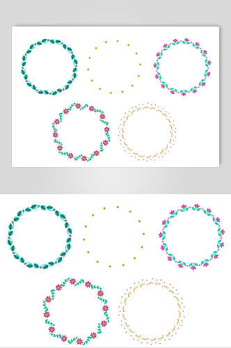 纹饰花环图案矢量素材