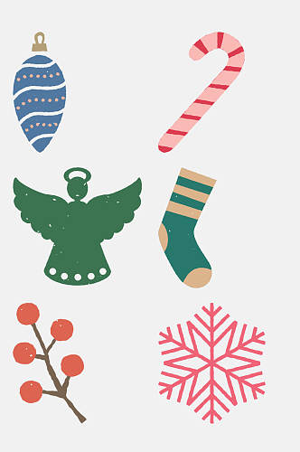 袜子雪花儿童卡通圣诞图案免抠素材