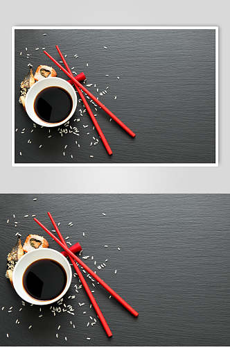 蘸料寿司摄影美食图片