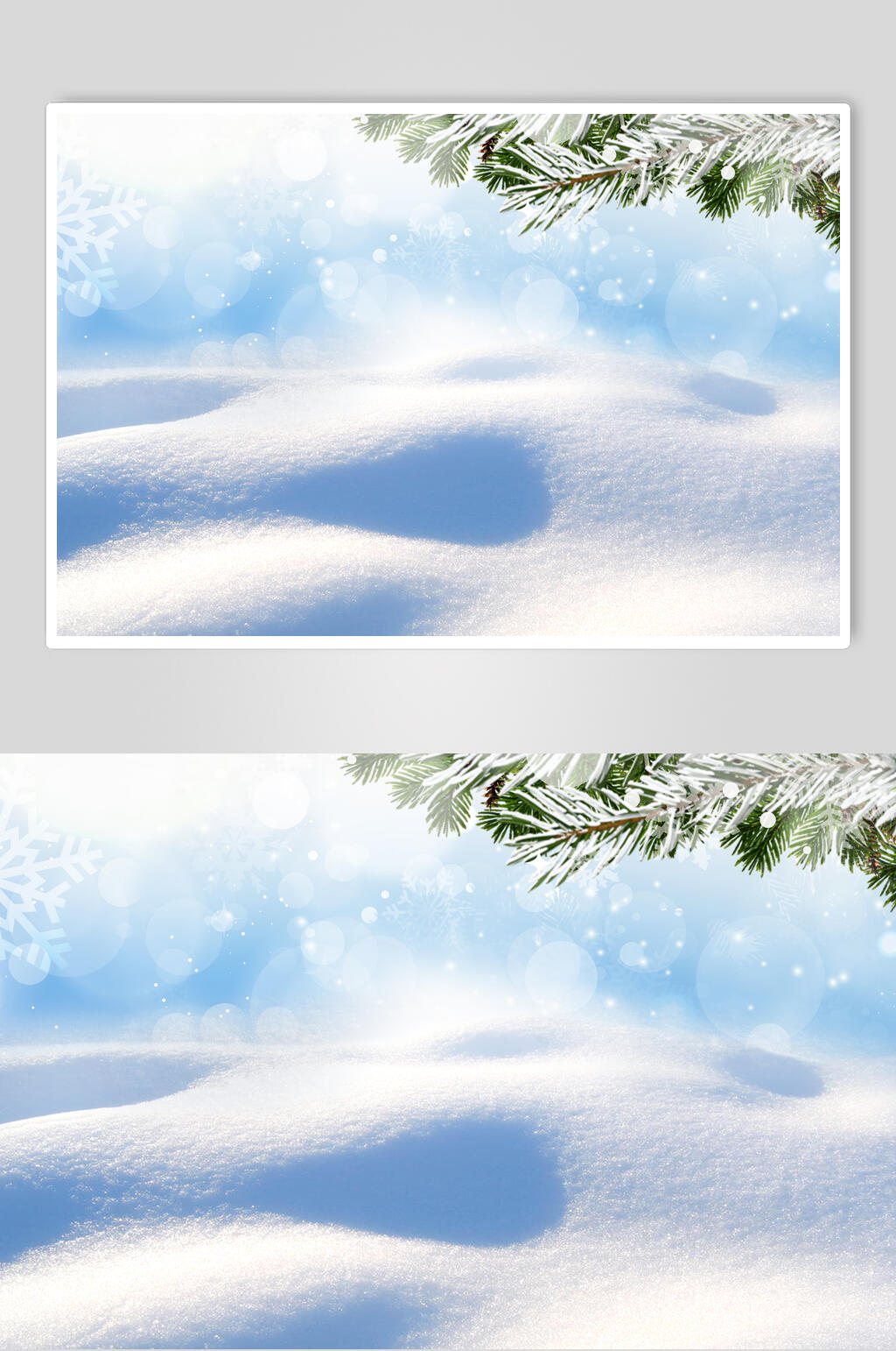 雪花雪地闪亮冬季雪景高清图片素材