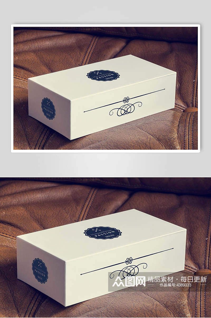 线条木地板纸盒协和包装盒样机素材