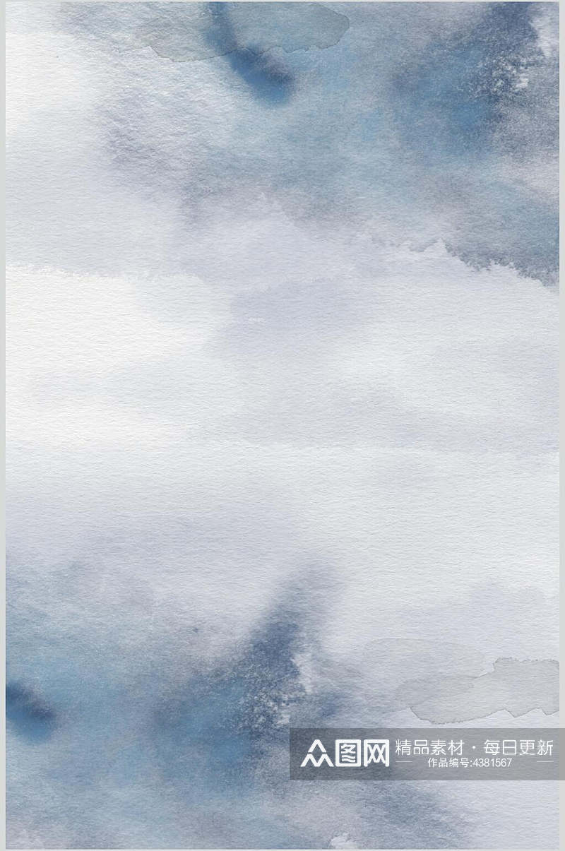 云雾模糊水彩冷色调背景图素材