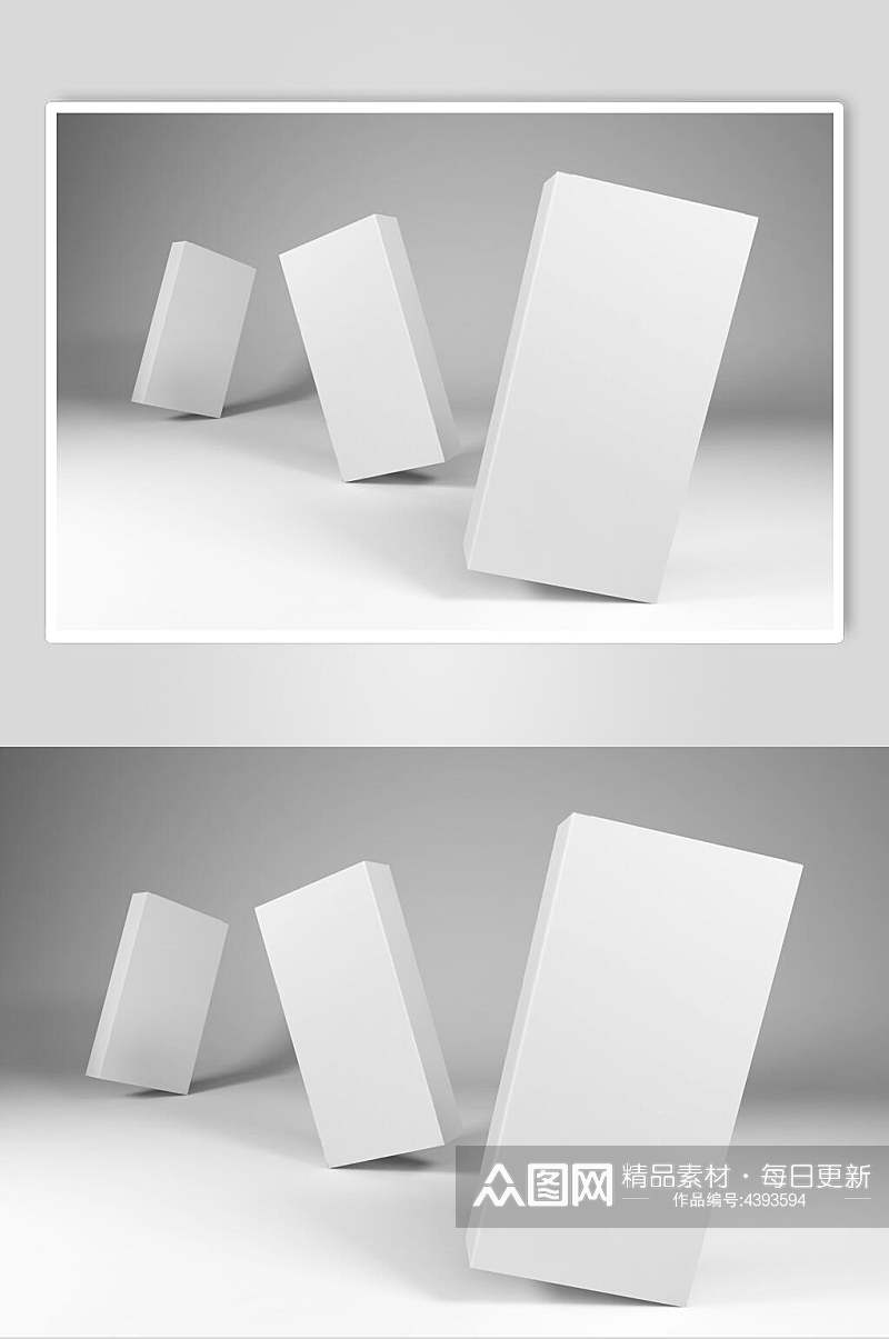 时尚方形灰白大气高端纸盒样机素材