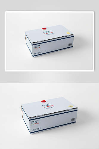立体长方形英文纸盒包装盒样机