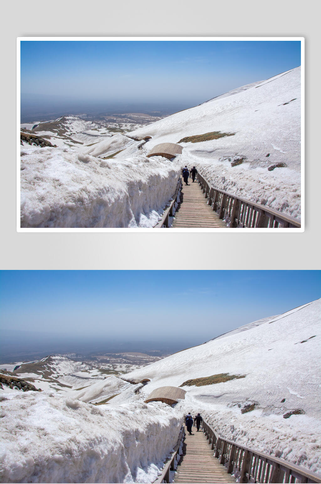 开阔雪地吉林长白山山顶风光摄影图片素材